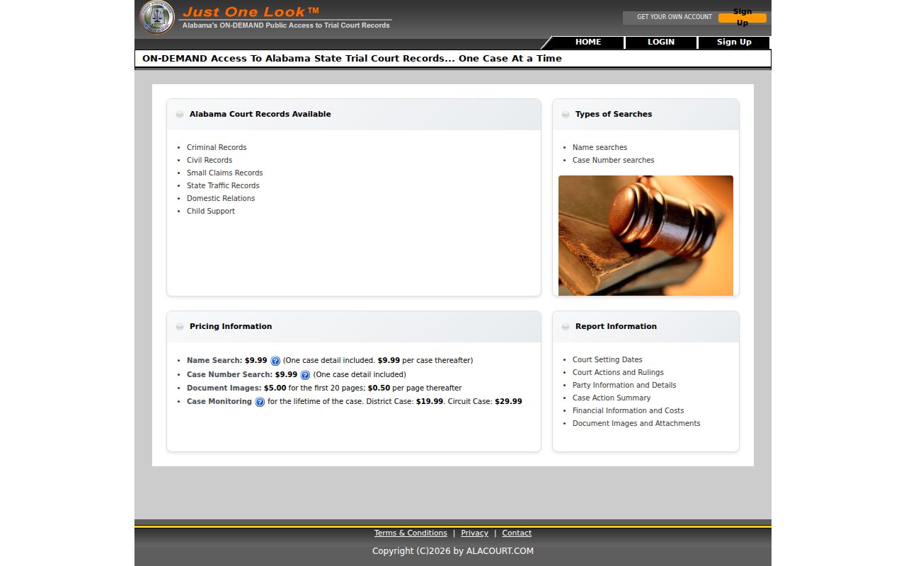 Cleburne County court records Alacourt ACCESS search portal