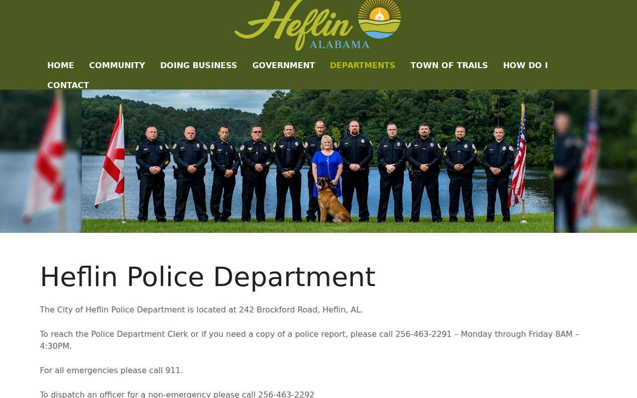 Cleburne County arrest records Heflin Police Department