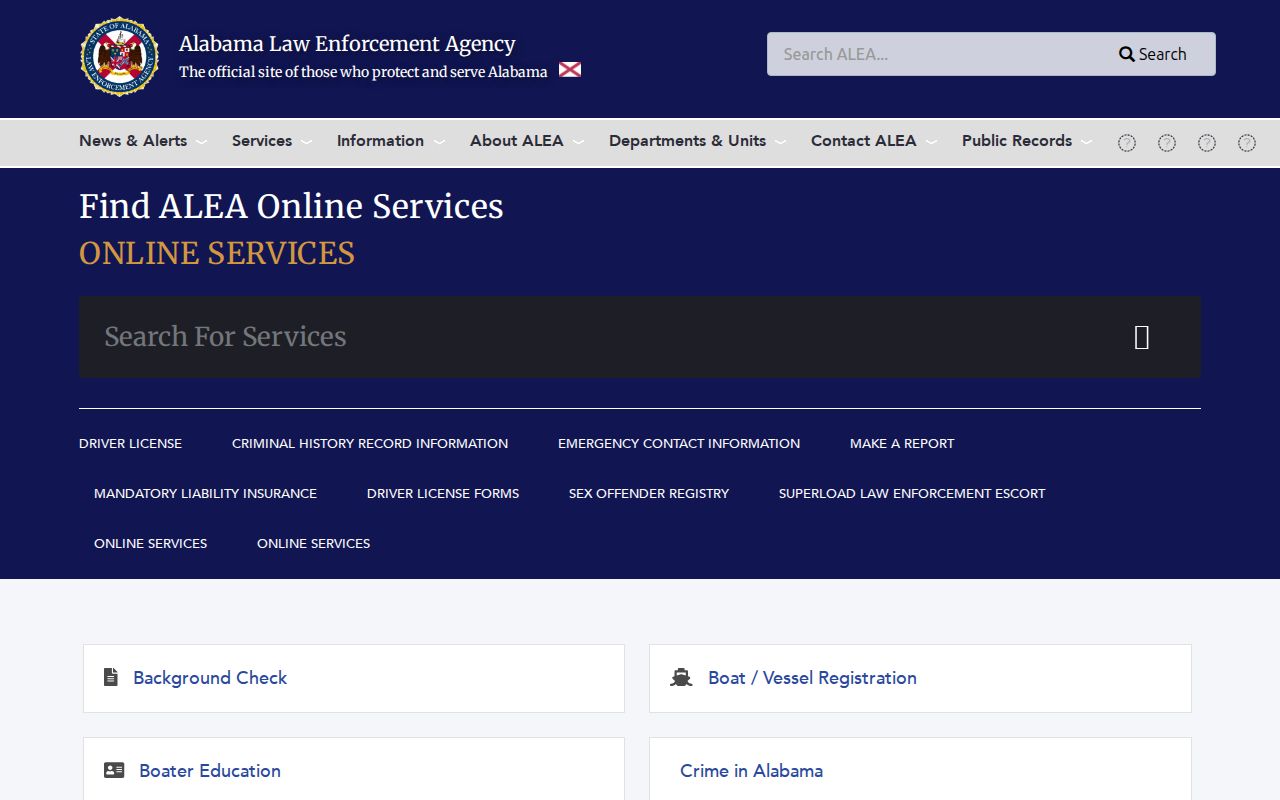 Cleburne County arrest records and court charges ALEA online services