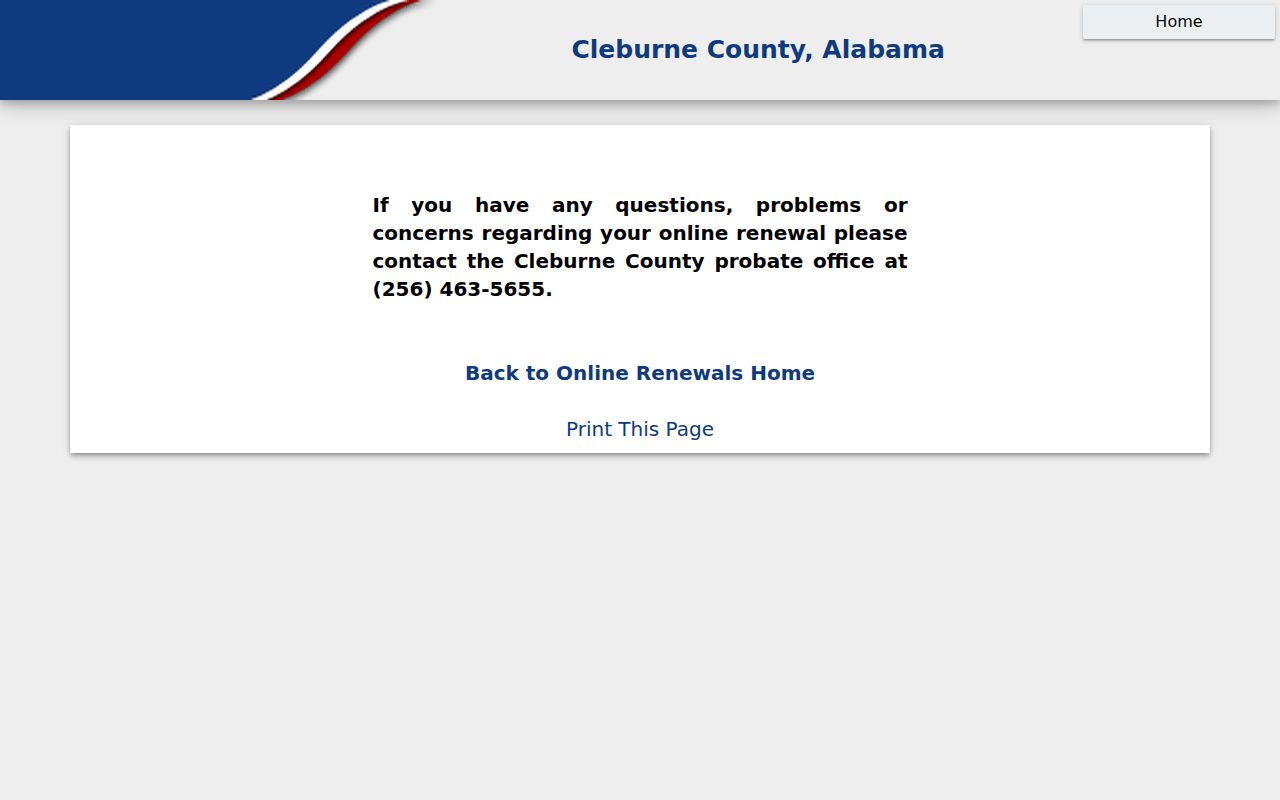 Cleburne County court dockets probate contact information
