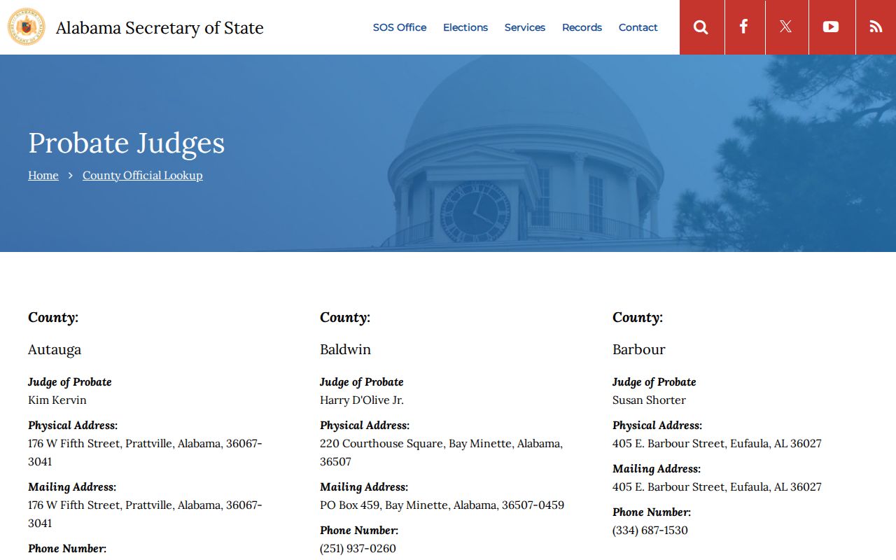 Cleburne County court dockets probate judge lookup
