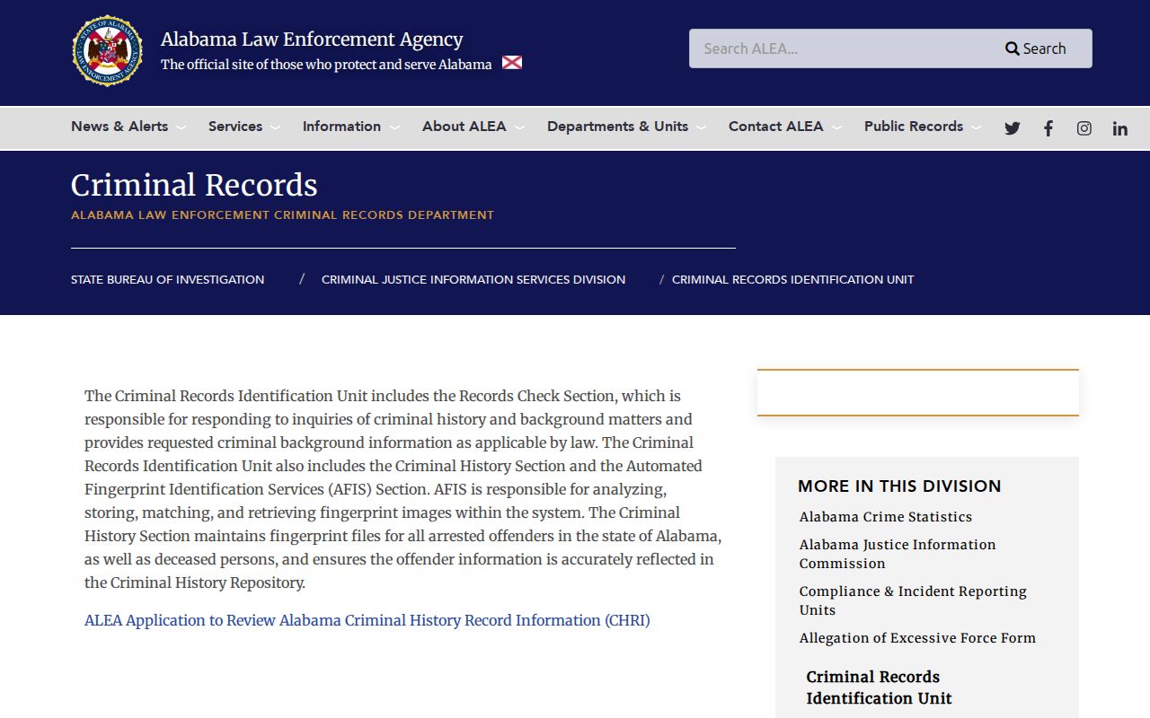 Cleburne County criminal court records ALEA repository