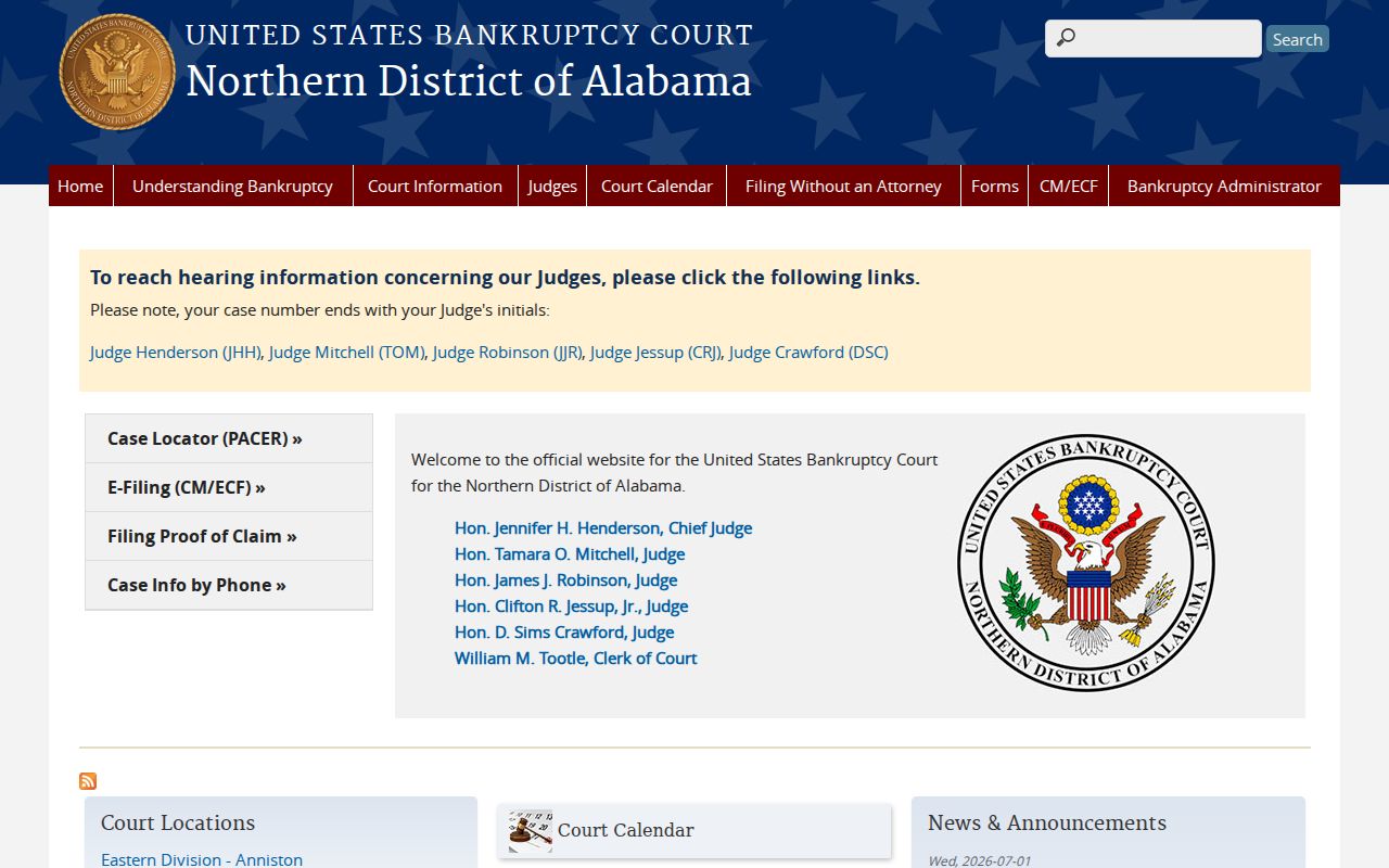 Cleburne County District Court and Northern District bankruptcy court distinction