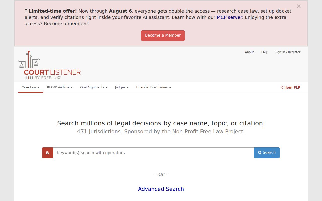 Cleburne County inmate records CourtListener legal research boundary source