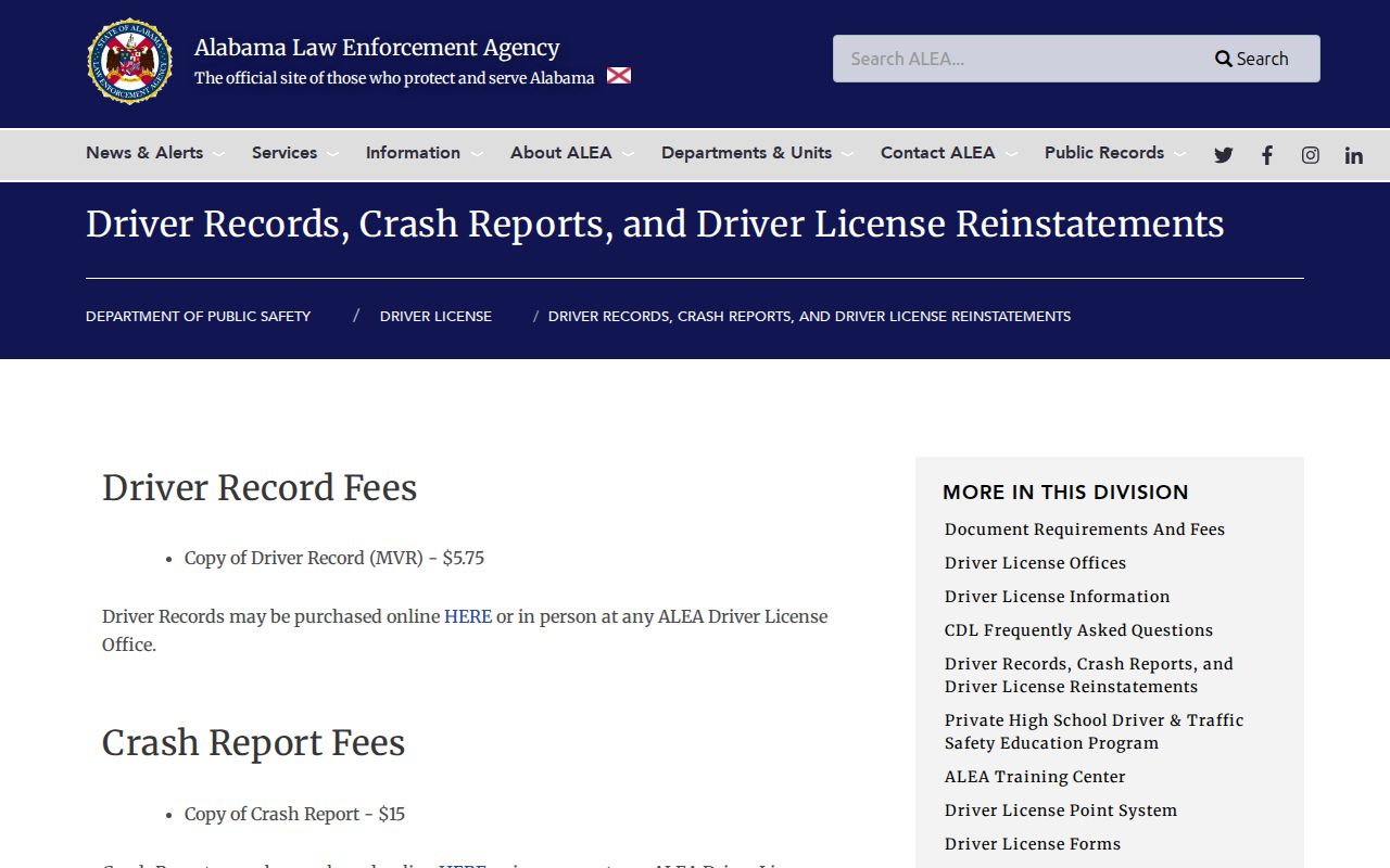 Cleburne County traffic court records and ALEA driver record access